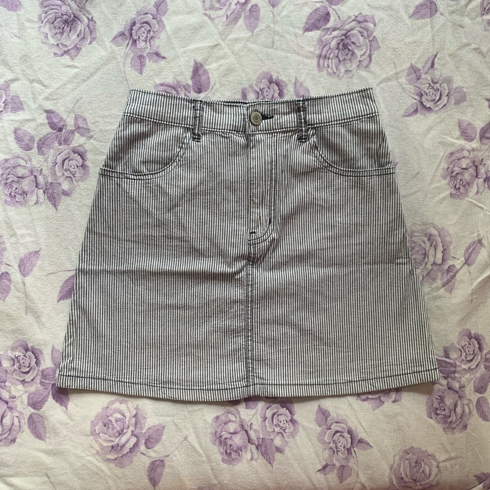 John Galt Striped Mini Skirt